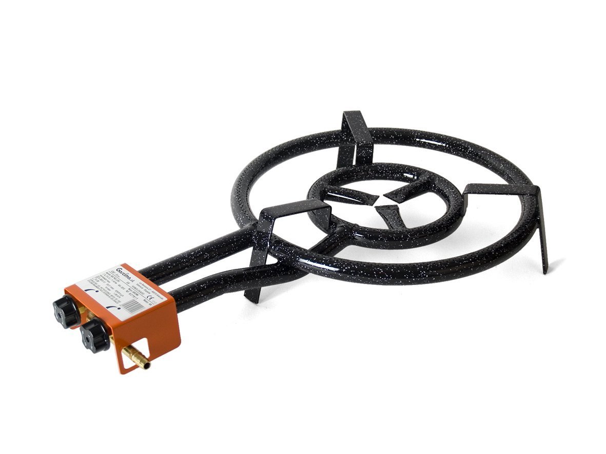 Garcima Paella Dual Ring Butane/Propane Gas Burner, Black, 40 cm
