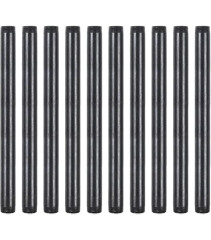 Home TZH 10-Pack Heavy Duty Floor Flange – Malleable Iron Pipe Flange With Threaded Hole, Vintage Industrial Style For DIY Furniture, Shelving, And Pipe Decor (1 Inch, 10 Pack)