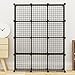 KOUSI DIY Wire Cube Storage, Modular Metal Shelf, Cubby Shelving, Stackable Grid Organizer, 12 Cube, Black