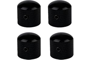 Gutahare 4Pcs Metal Guitar Knobs Black Volume Tone Speed Control Knobs for Fender Telecaster Gibson Les Paul Electric Guitar Bass Accessories (Black)