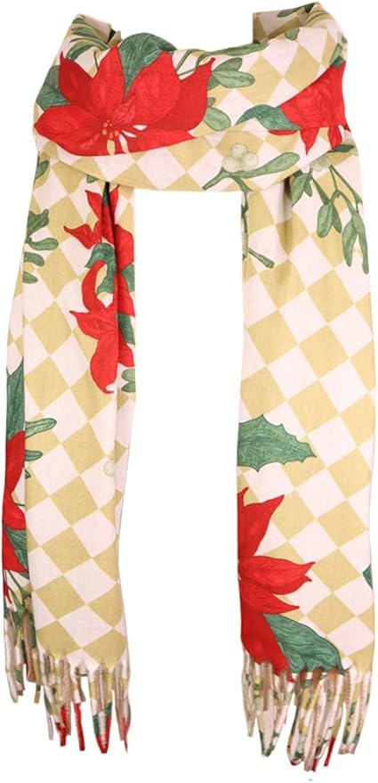 Bufanda con patrón de Navidad, bufanda con diseño de Navidad, bufanda