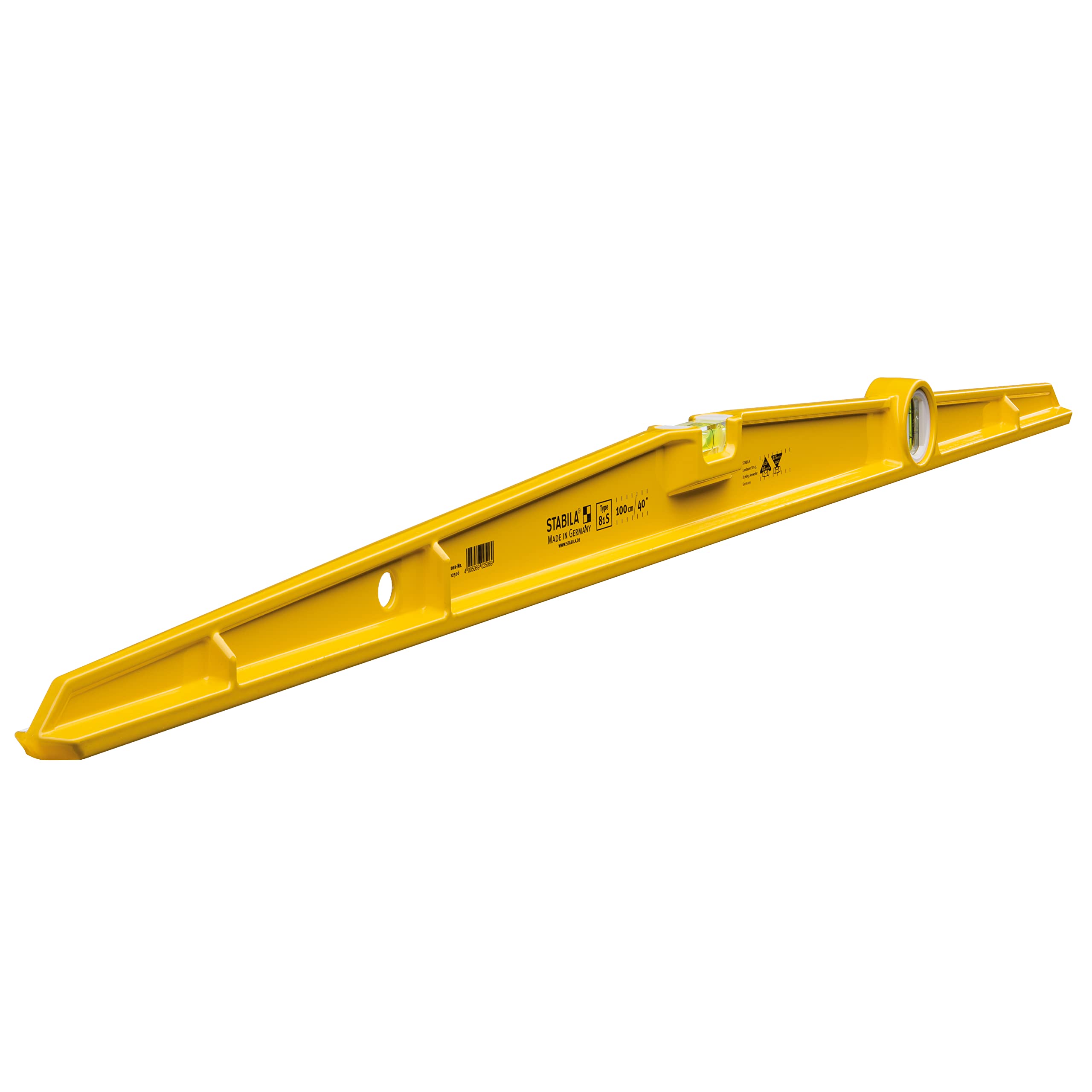 STABILA Spirit Level Type 81 S, 100 cm, Robust Aluminium Die-Cast Profile, 1 Horizontal View, 1 Vertical Level, Made in Germany