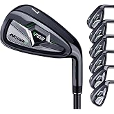 PGM NSR III Golf Irons Set 5-SW, 50g Graphite Shaft, Right-Handed, R/S Flex | 7-piece golf clubs 5 6 7 8 9 PW SW with low-CG undercut cavity, thin high-rebound face, and black or gold finish