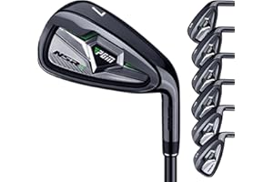 PGM Golf Clubs NSR III Irons Set (5, 6, 7, 8, 9, PW, S) with Graphite Shafts for Right-Handed Golfers – S/R Flex