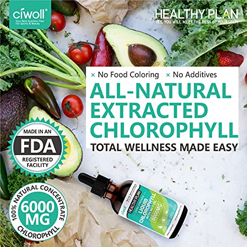 Chlorophyll Liquid Drops Unflavored 6000mg Better Energy Supplement