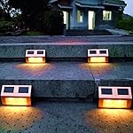 Solar Lights,Sogrand Bright 6 Lumen Outdoor Patio Deck Lighting Copper Warm White LED Garden Path Light for Fence Driveway Pathway Walkway Stair Step Pack of 4
