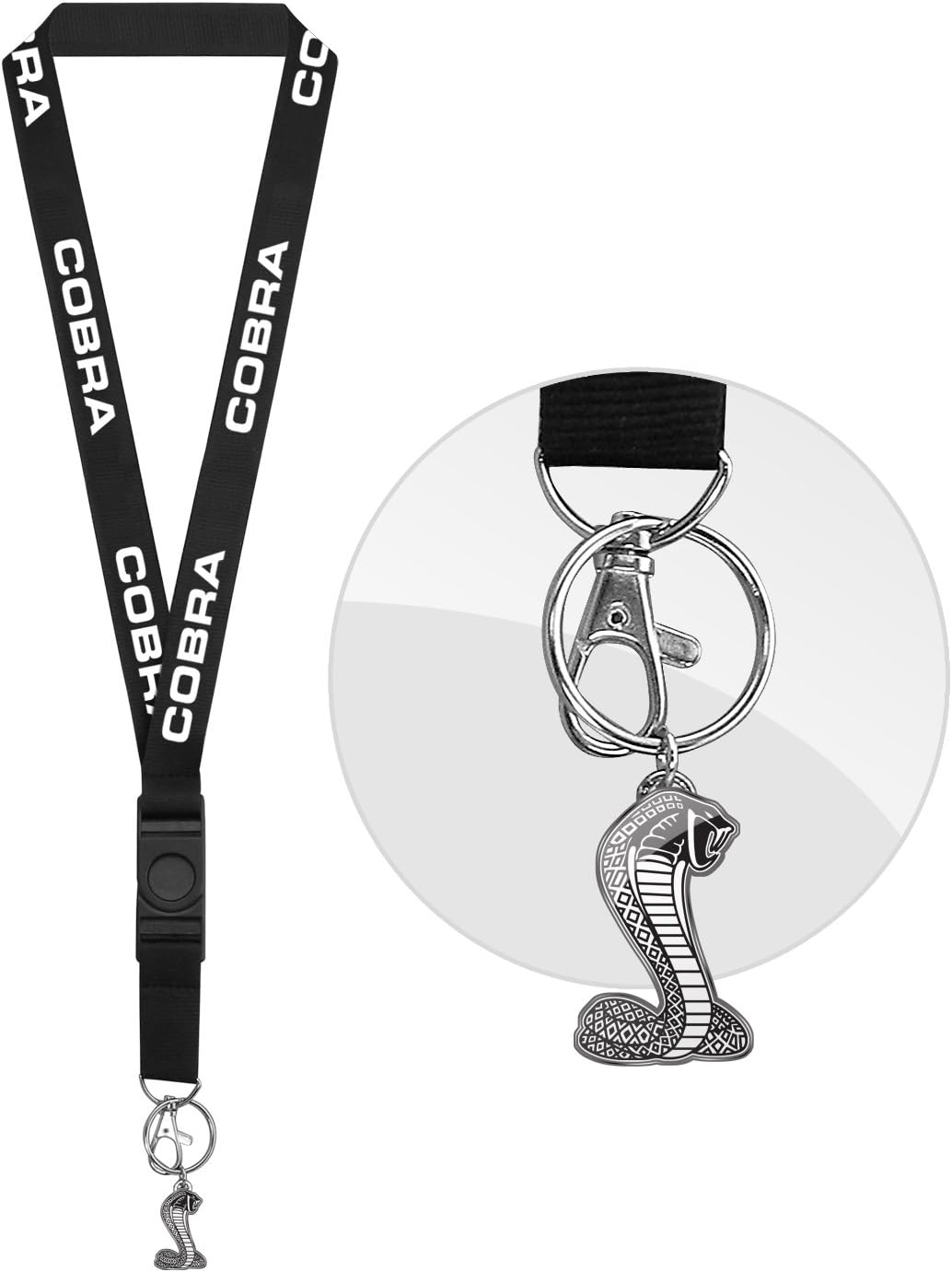 ford keychain amazon on Amazon Com Ipick Image Ford Mustang Cobra Black Lanyard With Key Charm Automotive