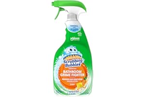 Scrubbing Bubbles Bathroom and Shower Cleaner Disinfectant Spray, Foaming Action Bathroom Grime Fighter, Citrus Scent, 32oz