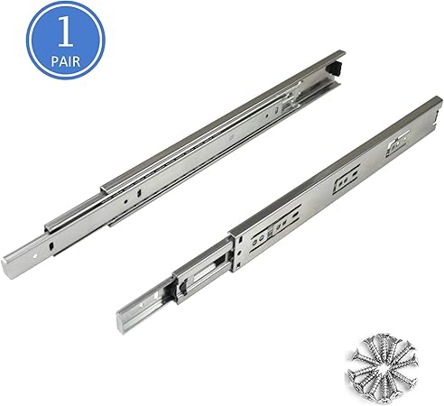1 Pair 12 Full Extension Side Mount Ball Bearing Sliding Drawer
