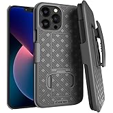 Designed for iPhone 13 Pro Case with Belt Clip Holster - Kickstand Cover Phone Case - Black