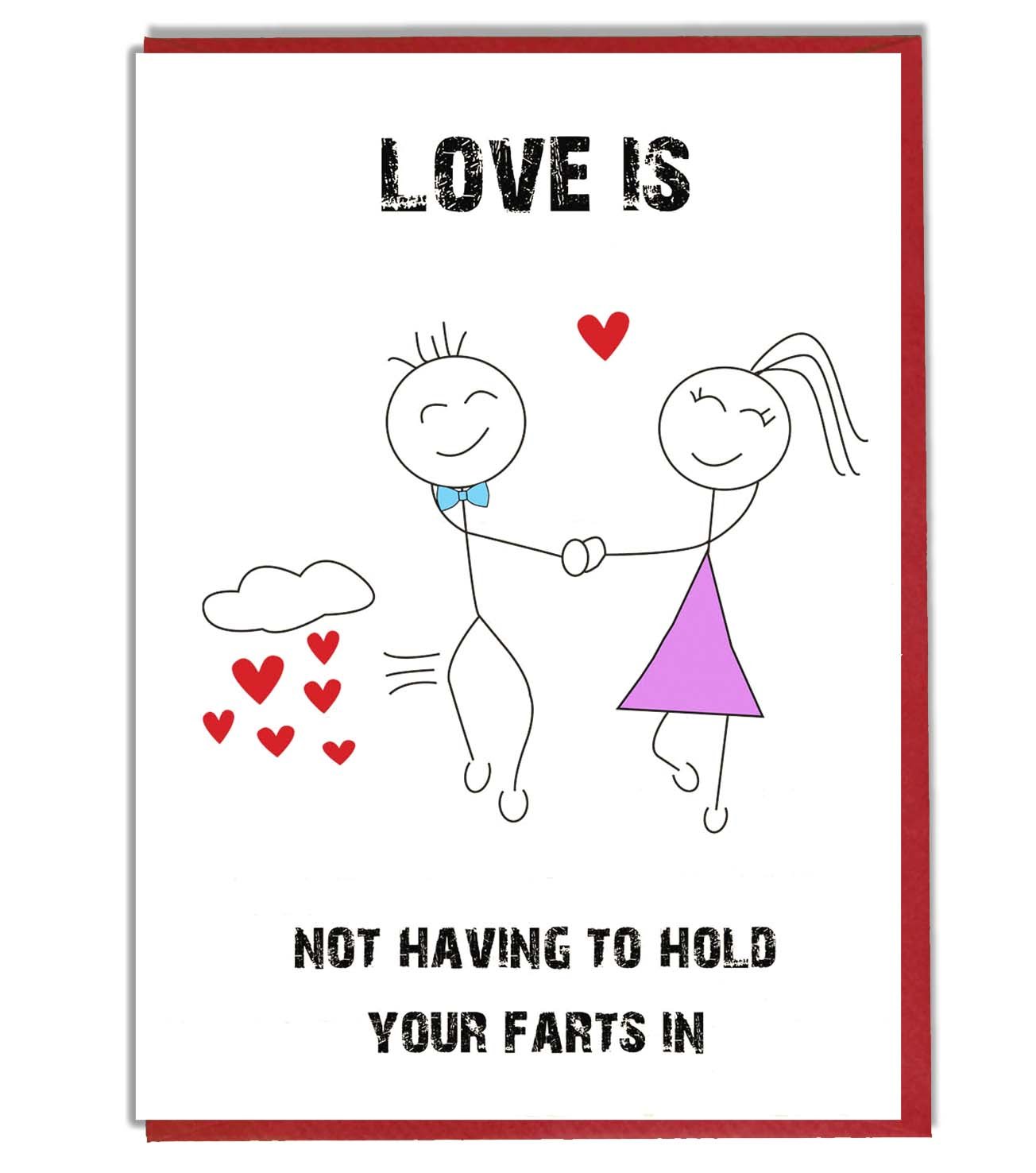 AK Giftshop Funny Valentines Day Card For Boyfriend Girlfriend Partner - Love is