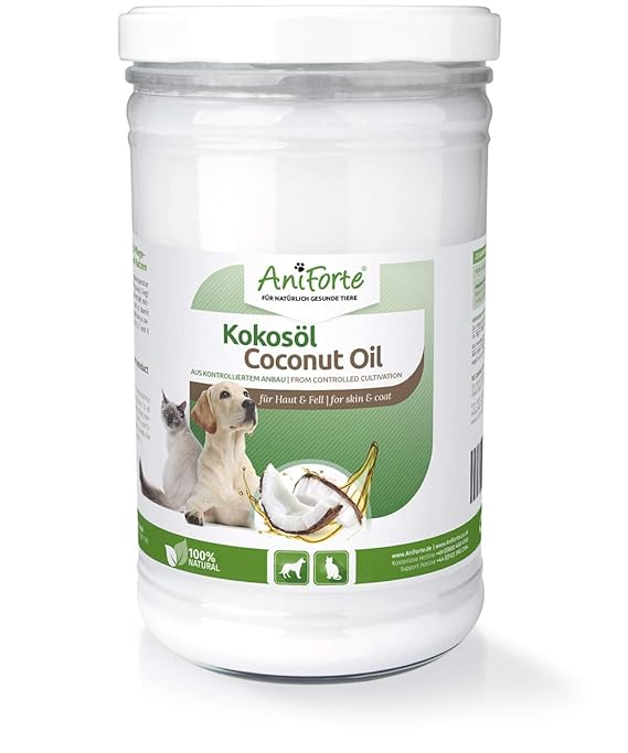 AniForte Huile de Coco Extra Vierge 1 Litre, Protection et Prévention Naturelle pour Chiens