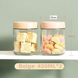 Eidoct 2-Pack 450ml Glass Jar with Lid, Leakproof Overnight Oats Containers view 2