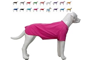 Lovelonglong Pet Clothing Dog Costumes Basic Blank T-Shirt Tee Shirts for Large Dogs Rosered XXXXL