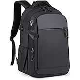 Botare Travel Laptop Backpack, Waterproof 15.6 Inch Computer Work Lightweight Packback Bag for Men Women College Gift, Black (Black)