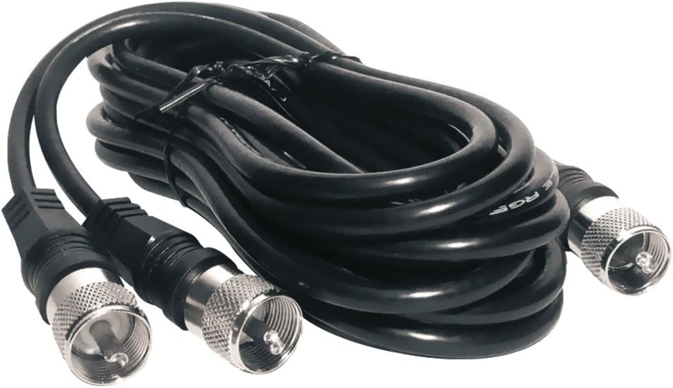 Barjan 300-56515 RG59 Coax Co-Phase Cable with PL259 Plug (18 feet)