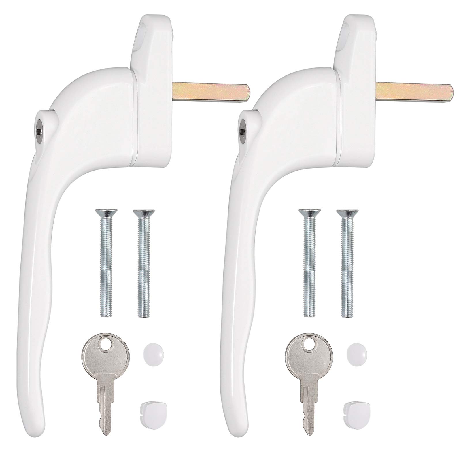 Neoteck 2PCS Window Handle Universal Espag Key Locking Lockable Double Glazing UPVC Window Handle - 35mm Spindle Length — image 1