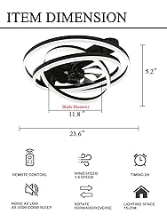 Dawn Whisper 24" Ceiling Fans with Lights, Flush