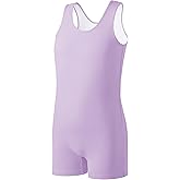 Tottog Girls Gymnastics Dance Sleeveless Leotard with Shorts, Toddler Kids Tank Tumbling Biketard Unitard Outfit