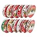 Juvale Pack of 12 Christmas Print Satin Fabric Ribbons - Craft Ribbon Assortment - for Gift Wrap, Craft Projects, DIY, Decoration, 0.6 Inches x 5 Yards, Assorted Christmas Themes