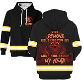 Maddly High Visibility Polo Shirt Skull US Flag Patriotic Safety Workwear Custom Name for Workers, Runners, Truckers