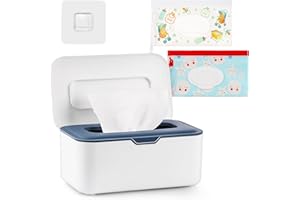 Whiidoom Baby Wipes Dispenser Wipes Holder Wipes Container Case, Keep Wipes Fresh and Clean, for Home Office Kitchen (New Blue)