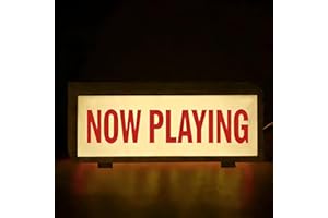 Retro NOW PLAYING Light Box Sign USB Powered Music LED Light Up Signs for Theater Game Room Man Cave Bar Living Room Record N