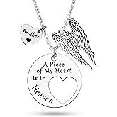 Memorial Jewelry for Brother Sympathy Necklace Grief Gifts for Loss of Brother Remembrance Gifts Bereavement Condolences Gift for Loss Loved 1 In Memory of brother in Heaven Necklaces