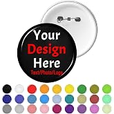 Bulk Custom Pins Design Your Own Text Name Photo Logo | Personalized Black Pinback Buttons Photo Button Pins Custom Gifts