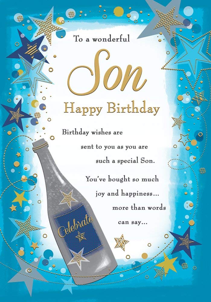 Piccadilly Greetings Birthday Card Son - 10 x 7 inches