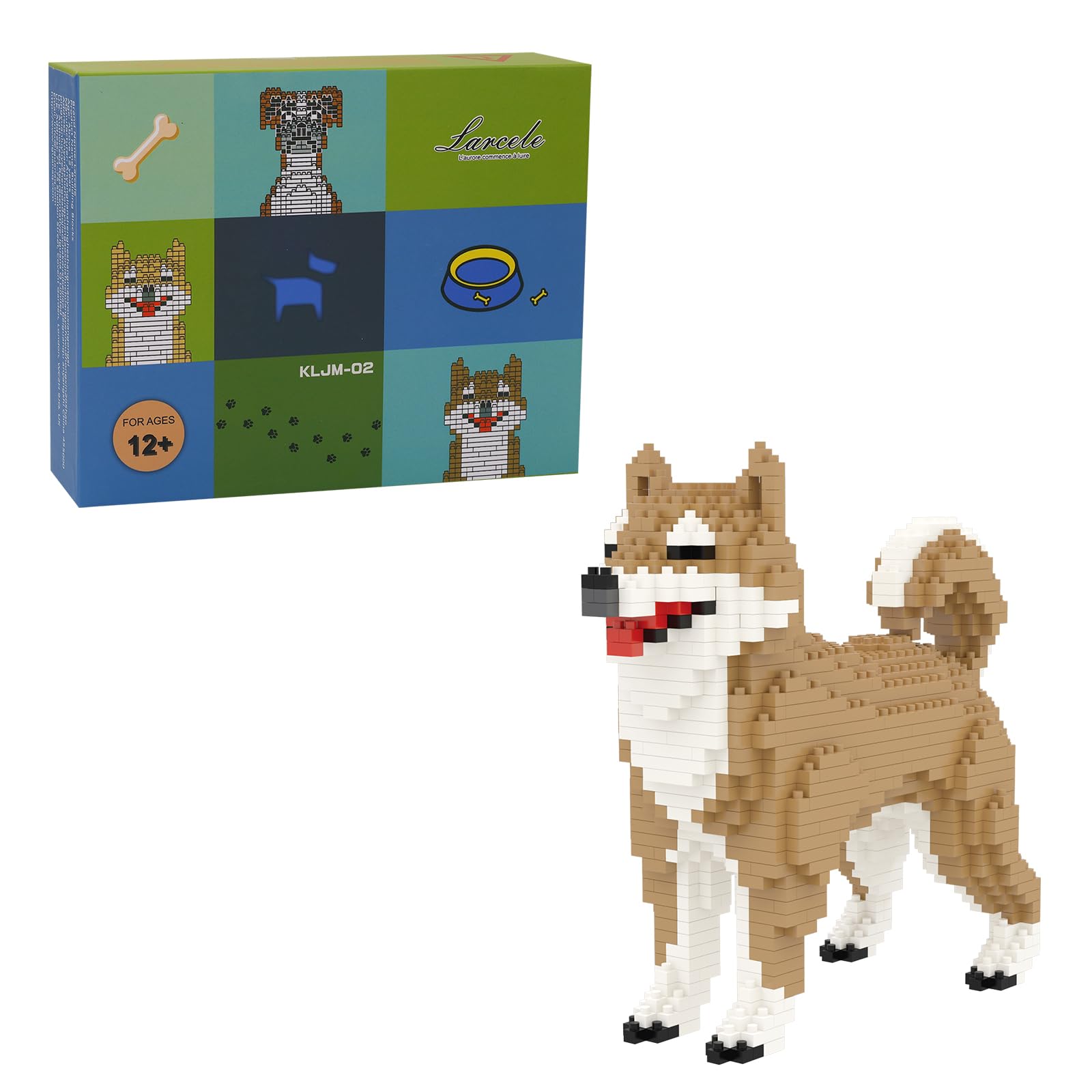 Larcele Micro Dog Building Blocks Mini Pet Building Toy Bricks, 814 Pieces KLJM-02(Male Shiba Inu) — image 1
