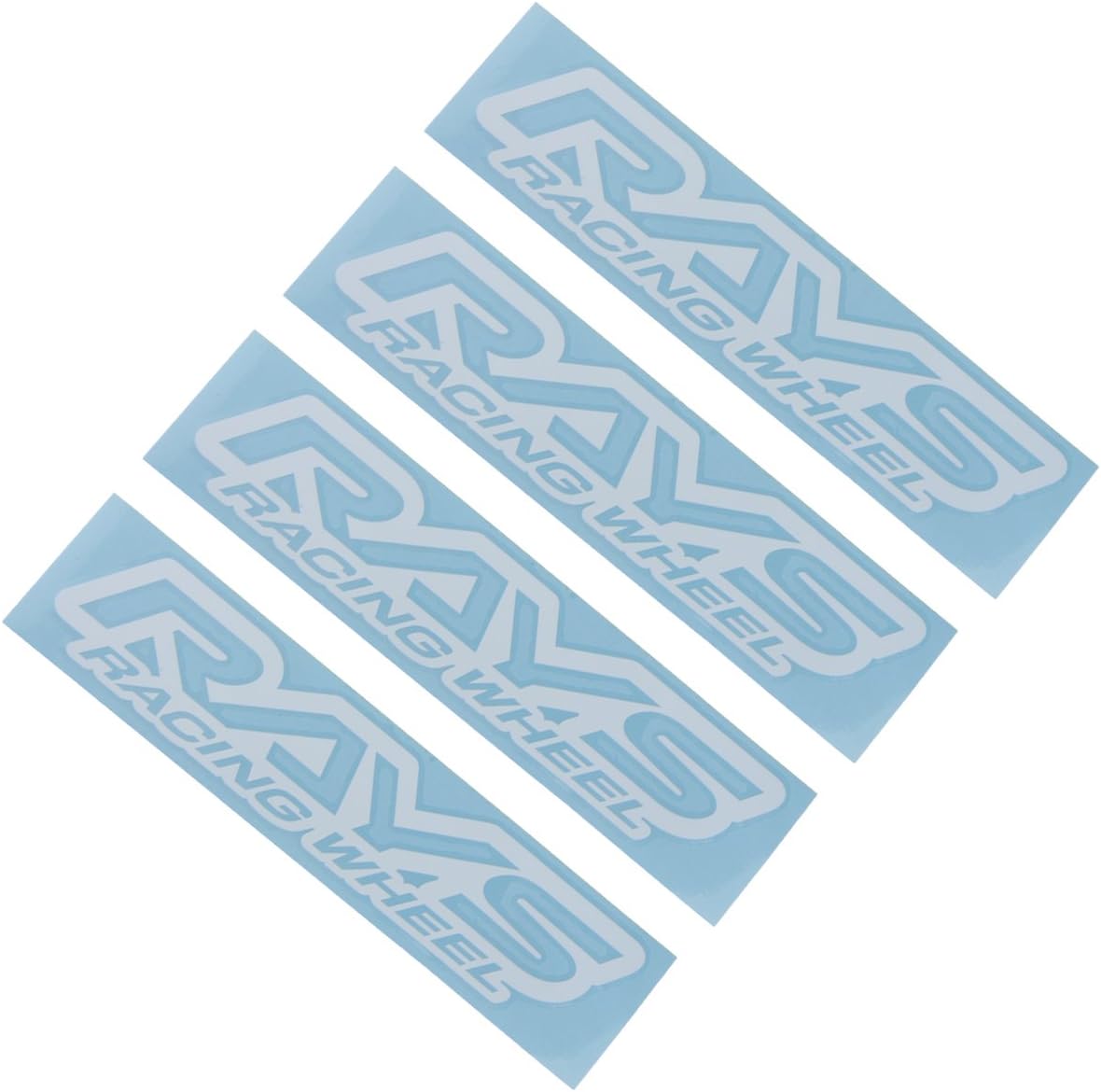 4 PCS RAYS Car Wheel sticker Decal(20cm4.2cm) (White)