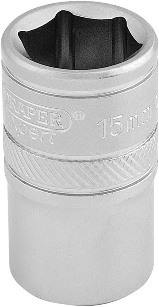 Draper 16605 1/2 in Square Drive 6 Point Socket 15mm Blue