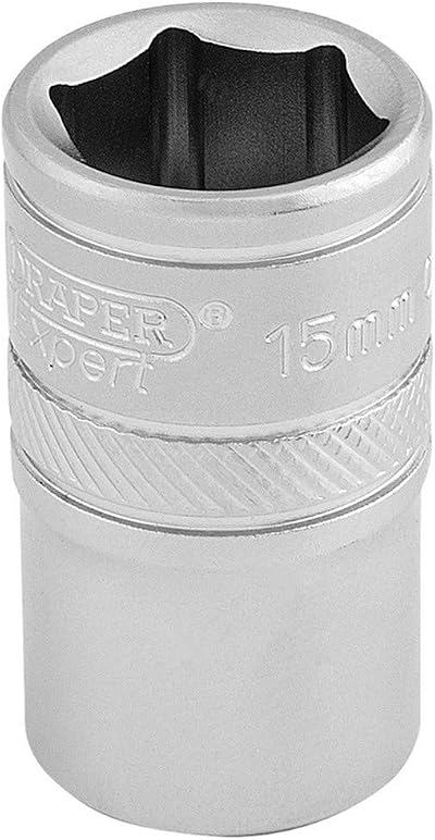 Draper 16605 1/2 in Square Drive 6 Point Socket 15mm Blue