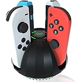 Switch JoyCon Charging Dock for Nintendo Switch Controller Charging Station | Switch Controller Charger for Nintendo Switch 1 and OLED JoyCon with LED Indicator with Charging Cable for Nintendo 1 JoyCon