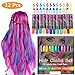 Hair Chalk, Temporary Hair Color, Hair Chalk for Kids, 12 Colorful Hair Chalk Pens, Metallic Glitter Temporary hair chalk set, Washable Hair Color Safe For Kids And Teen Halloween Christmas party