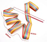 Surplex 10pcs 2m Rainbow Gymnastics Ribbon Wand Baton 200cm 30cm view 5
