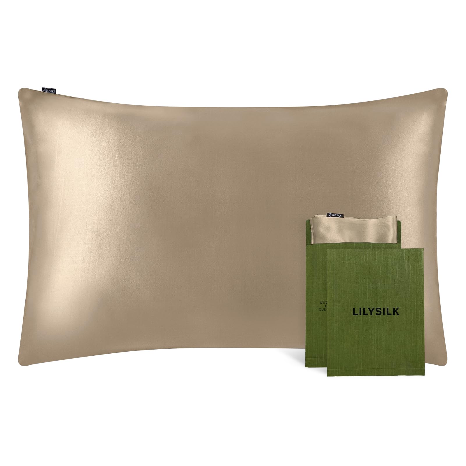 LILYSILK 100% Mulberry Silk Pillowcase 19MM Both Side Silk Hypoallergenic Breathable Housewife Pillow Cover with Envelope Closure for Hair and Skin(Coffee,Standard 50x75cm) — image 1