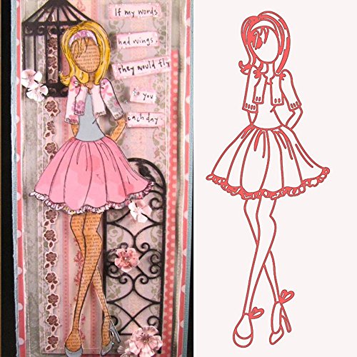 Girl Metal Cutting Dies, Scrapbooking Photo Album Decor Stencil template Paper Card Making Embossing DIY Crafts Molds (Girl)