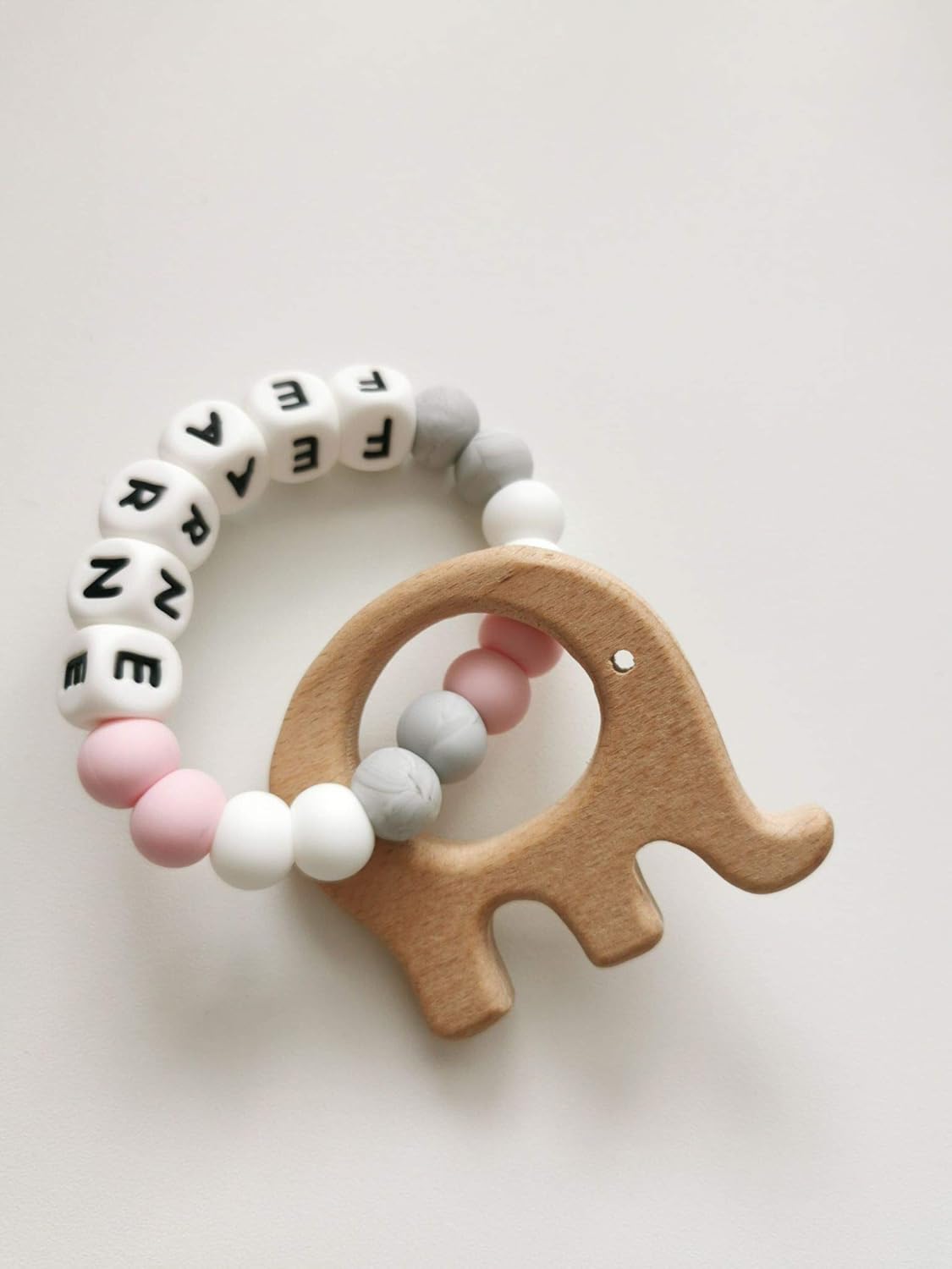 personalised baby teething ring