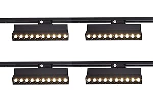mirrea 20W Dimmable LED Array Track Lighting Heads Black Painted Compatible with Single Circuit H Type Track Rail CRI 90 Warm White 3000K Beam Angle 30° for Wall Art or Shop Window Pack of 4