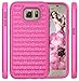 S6 Case, Galaxy S6 Case, Style4U Galaxy S6 Studded Rhinestone Crystal Bling Hybrid Armor Case Cover for Samsung Galaxy S6 with 1 Style4U Stylus [Hot Pink/Hot Pink]