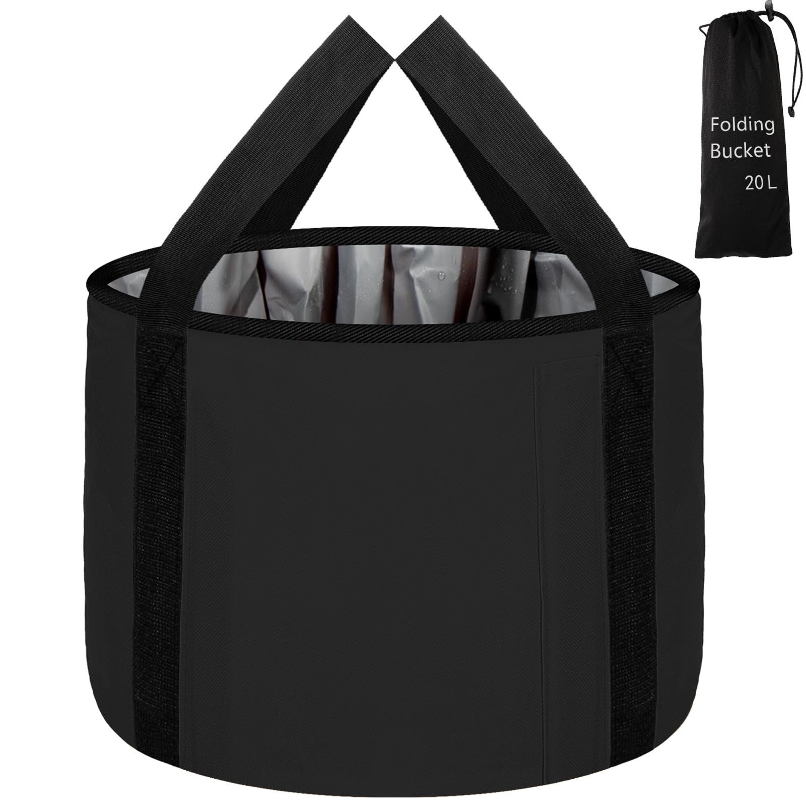 Photo 1 of JSVSLTD Foot Bath Basin 20L Collapsible Bucket, Portable Foot Soak Tub Feet Soaking Bucket for Outdoor Travel, Camping, Fishing(Black)