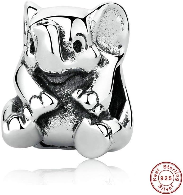 CHICBUY European Fashion Summer Lucky Elephant Animal Beads 925 Sterling Silver DIY Fits for Pandora Charms Bracelets Charm Jewelry