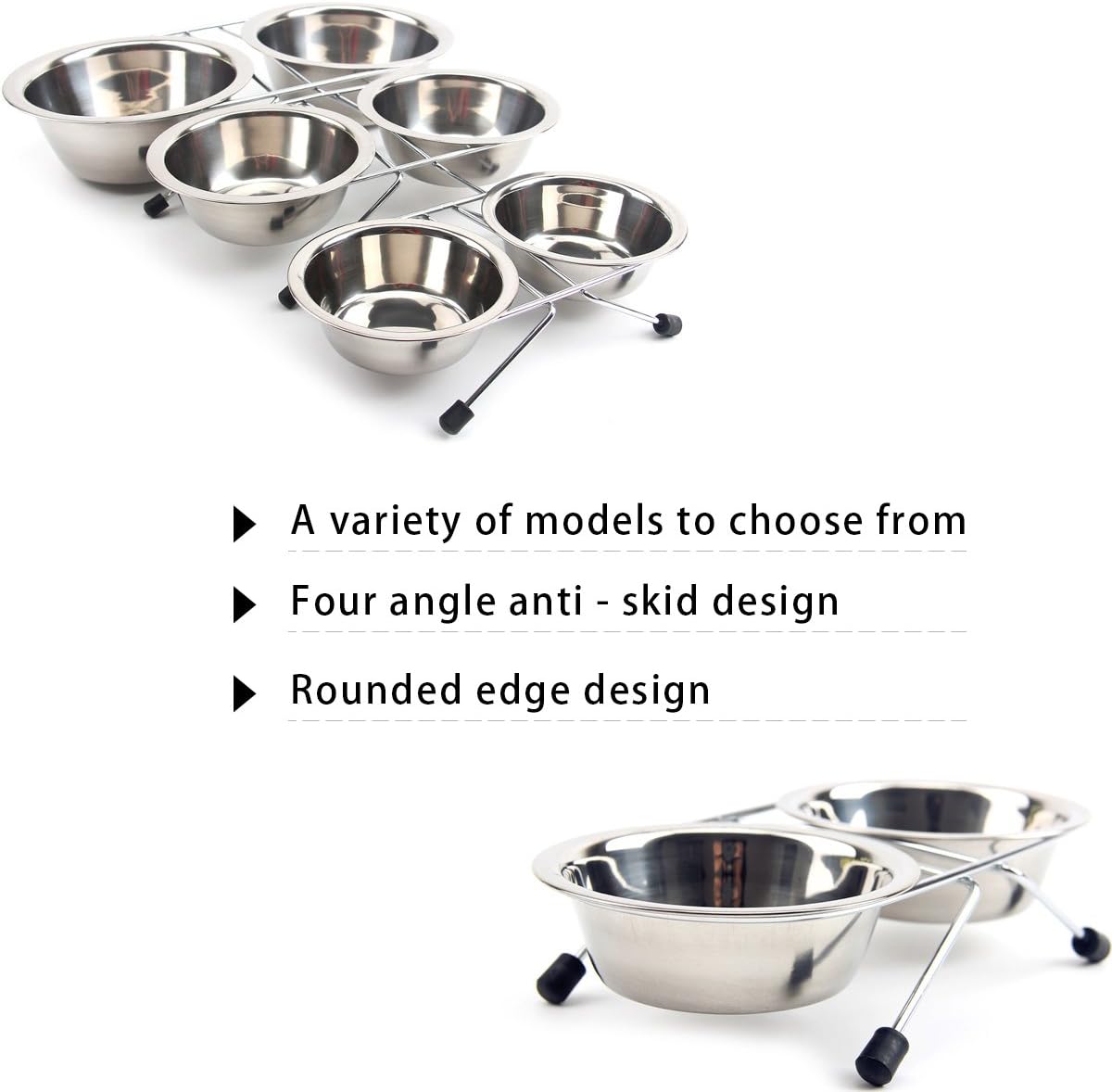 PETCUTE Dog Bowls Elevated dog feeding bowls Stainless Steel Raised Pet Bowls Non slip dog water food bowl cat bowls - Image 5