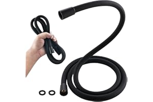 TRIPHIL Flexible Silicone Shower Hose, 5 Foot Kink-free Handheld Shower Head Hose Replacement, Anti-Explosion RV Shower Hose with Brass Insert and Nut for Bathing Pet Cleaning 59 Inches, Matte Black