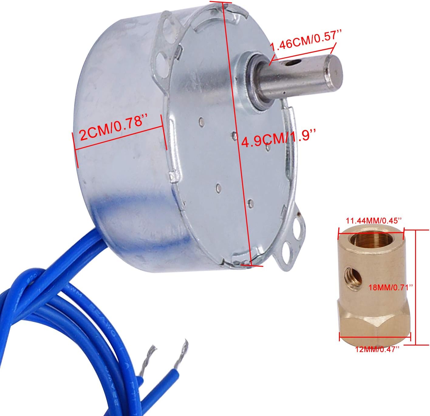 TWTADE 2PCS Electric Synchronous Synchron Motor Turntable motor Metal AC 100~127V 50/60Hz 4W 5-6RPM CW/CCW with 7mm Flexible Coupling Connector TYC-50 - - 