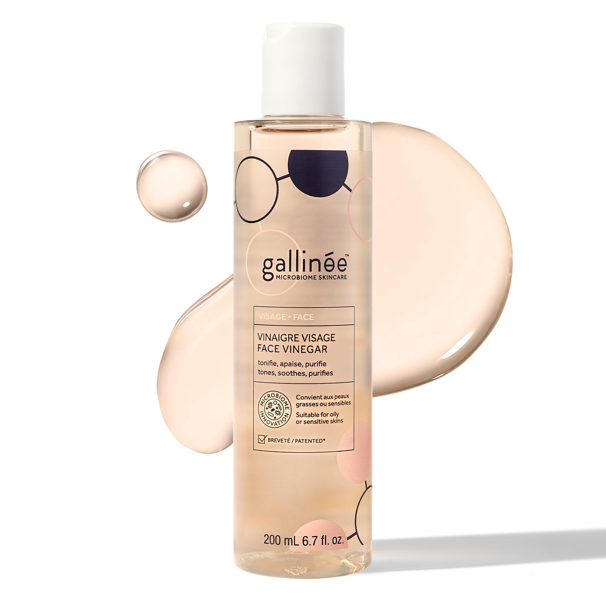 Gallinée - Face Vinegar - Face Toner for Refined Pores - with Hibiscus Infused Apple Cider Vinegar & Prebiotics - Dermatologically Tested Skincare - for Oily & Sensitive Skin - Also in Travel Size