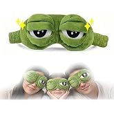 3D Frog Sleep Mask, Funny &amp; Cute Animal Eye Cover for Sleeping | Soft Adjustable Blindfold - Plush Blackout Eye Shade for Travel, Nap, Night