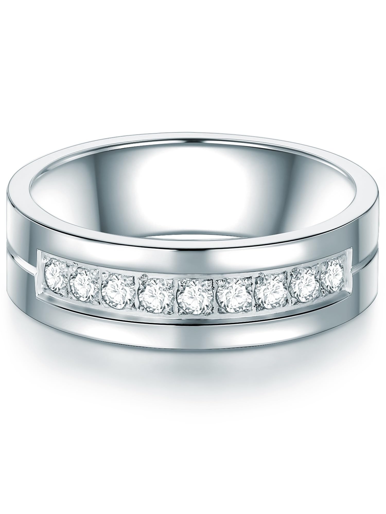 Tresor 1934 Female Stainless steel Brilliant cut Zirconia (CZ) Band Ring